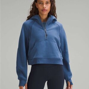 Lululemon Pitch Blue Oversized Half-Zip Scuba Hoodie